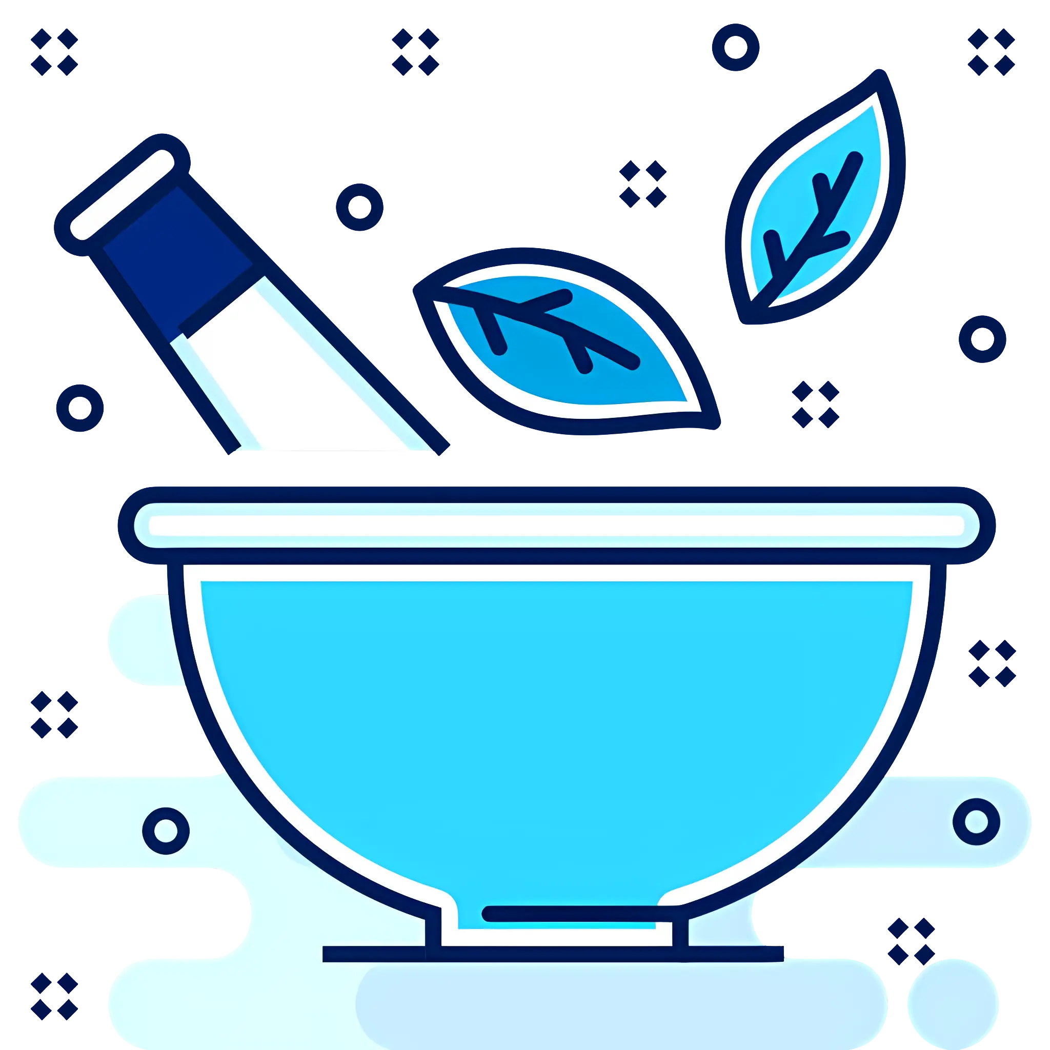 Mortar and Pestle with Herbs