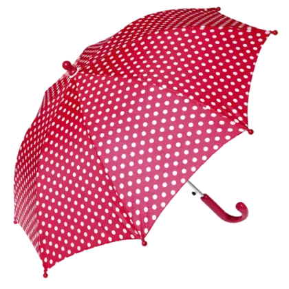 Red Polka Dot Umbrella for Rainy Days