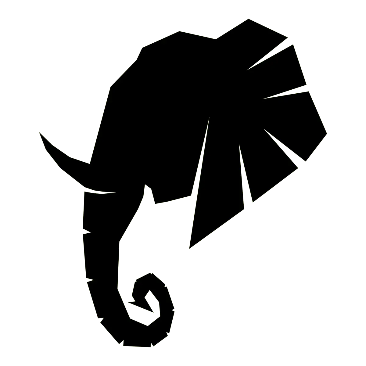 Black Elephant Silhouette Graphic