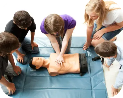 Hands-On CPR Training with Mannequin