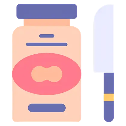 Peanut Butter Jar with Knife
