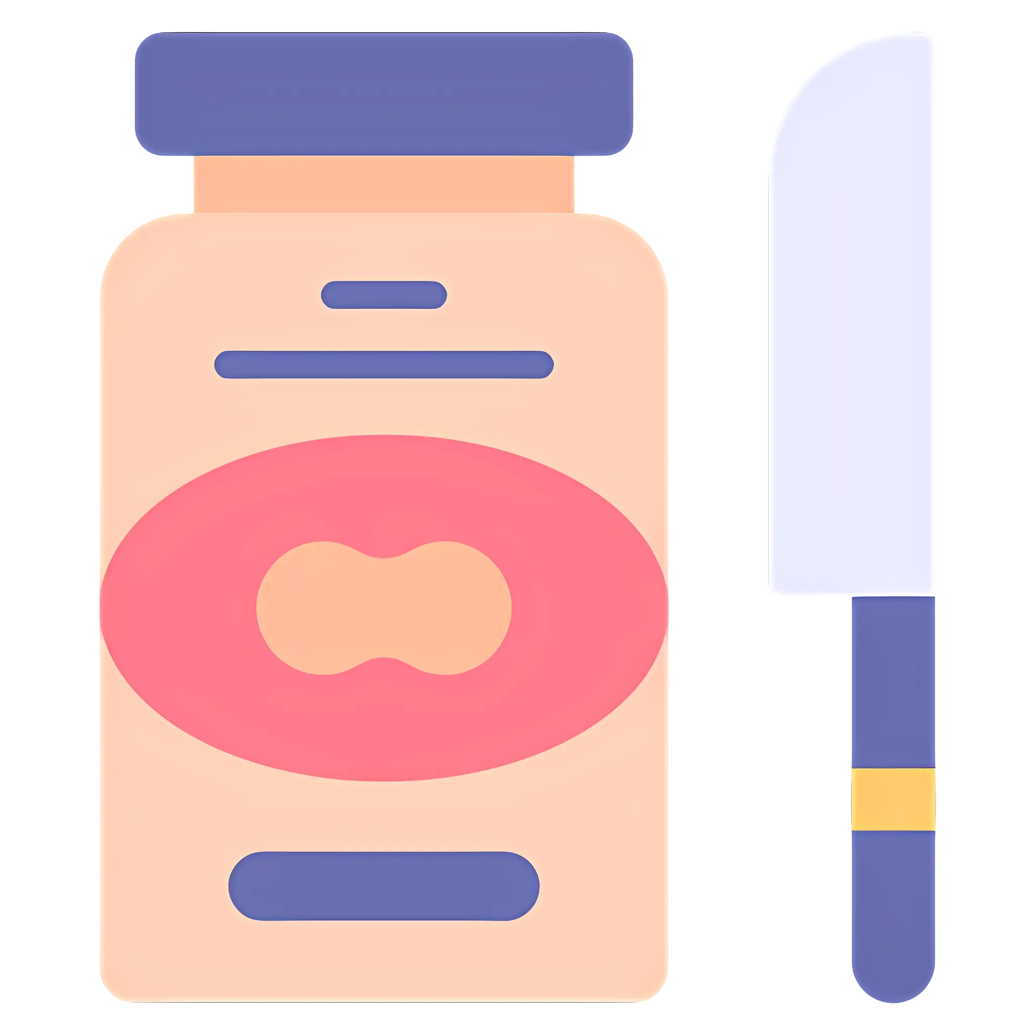 Peanut Butter Jar with Knife