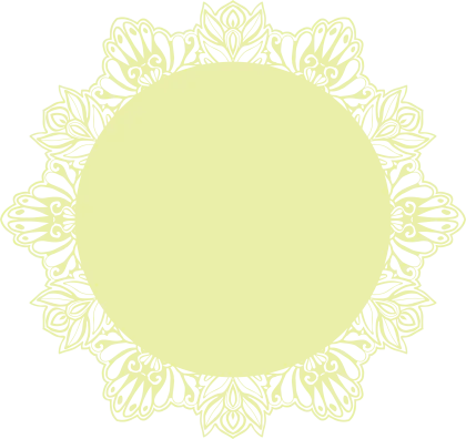 Yellow Circular Design with Floral Border