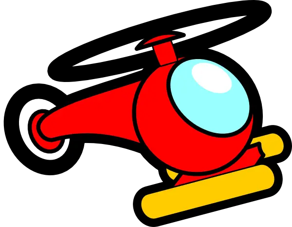 Red Cartoon Helicopter Illustration