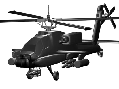 Black Helicopter Illustration with Modern Design