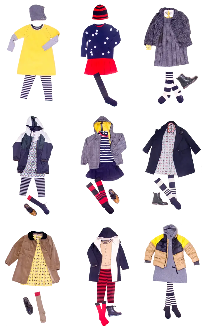 Colorful children's clothing for winter