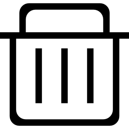 Minimalist Trash Can Icon for Digital or Physical Use