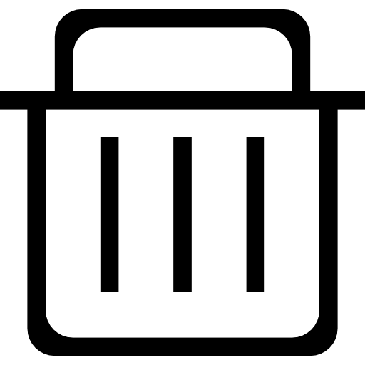Minimalist Trash Can Icon for Digital or Physical Use