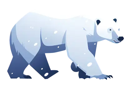 Polar Bear in a Snowy Arctic Illustration