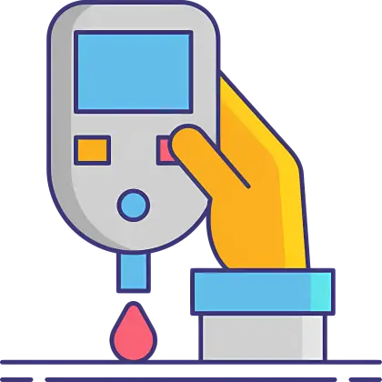 Blood Glucose Meter in Flat Style