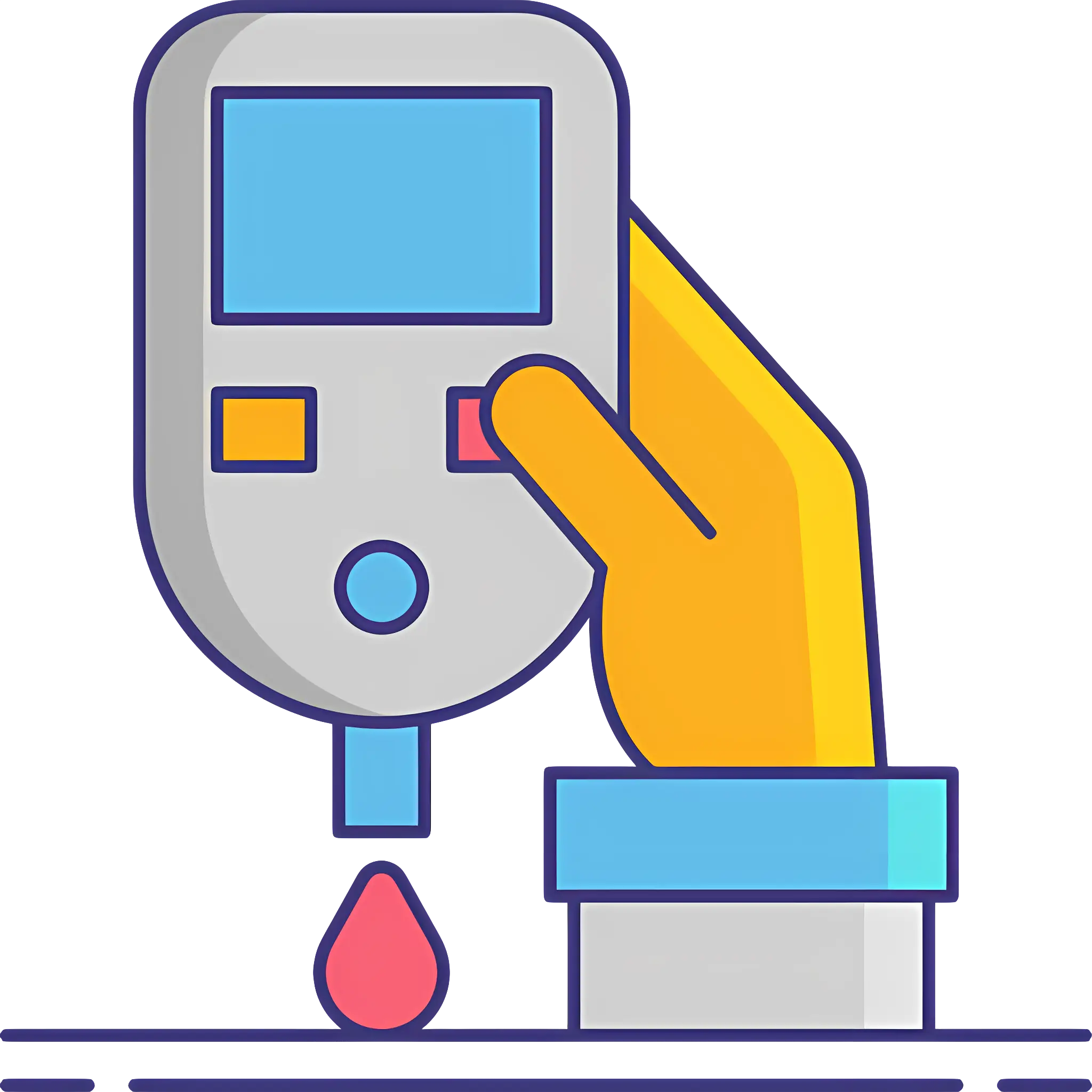 Blood Glucose Meter in Flat Style