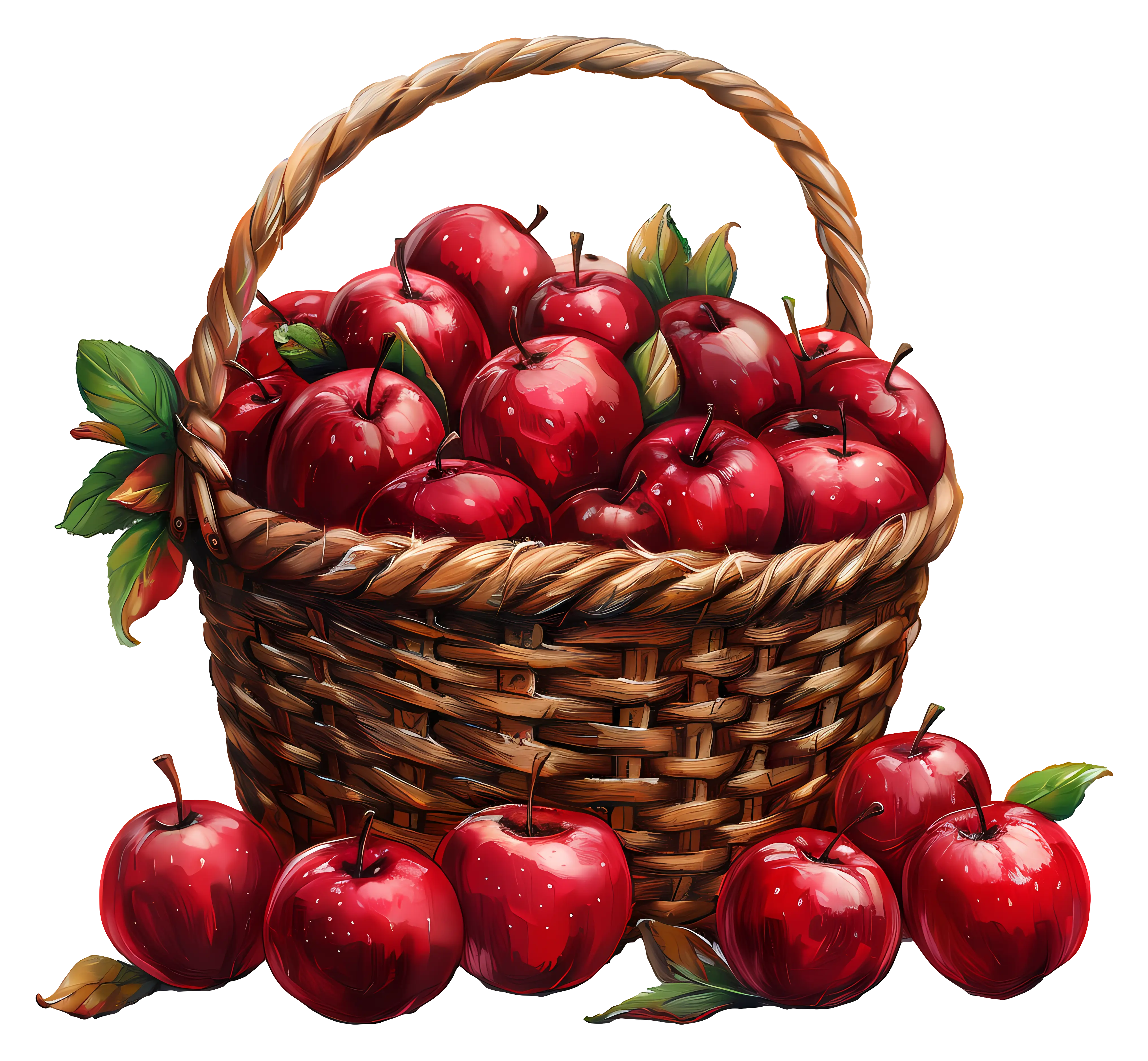 Juicy Basket of Red Apples