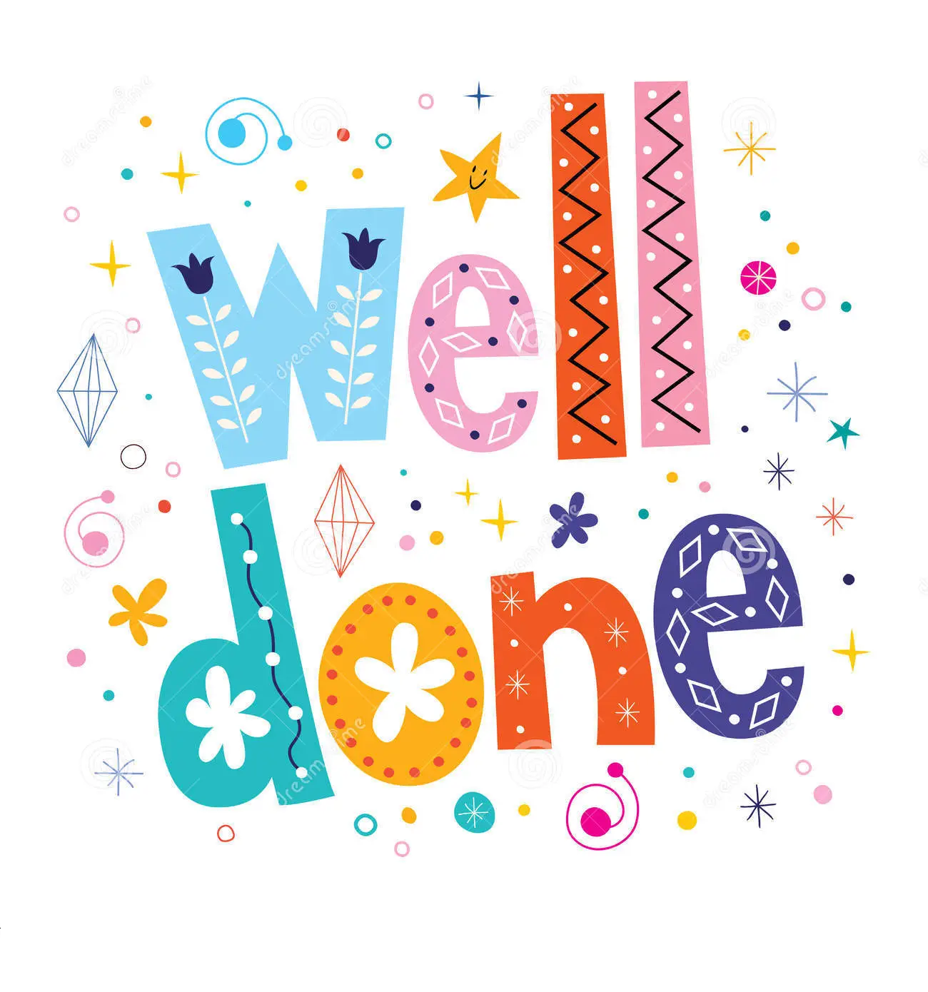 Colorful Well Done Text