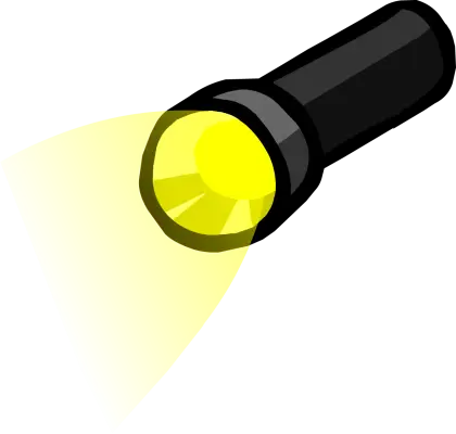 Black Flashlight with Yellow Light