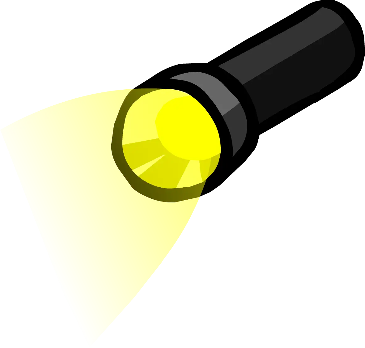 Black Flashlight with Yellow Light
