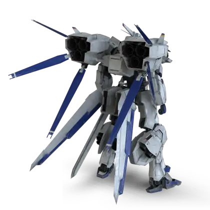 Futuristic White and Blue Mecha Design