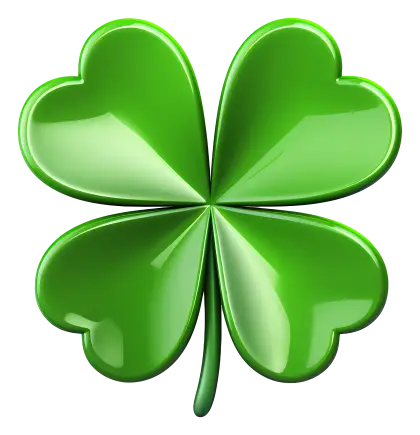 Shiny Green Four-Leaf Clover Illustration