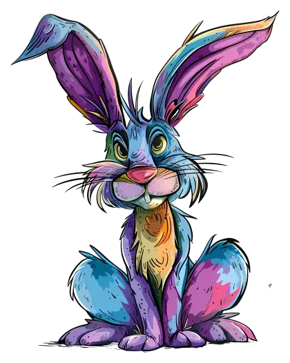 Colorful Rabbit Illustration
