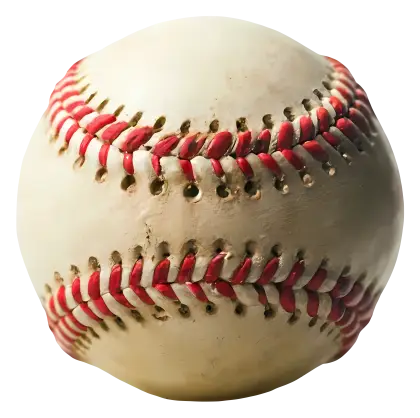 Classic Baseball with Red Stitches Illustration