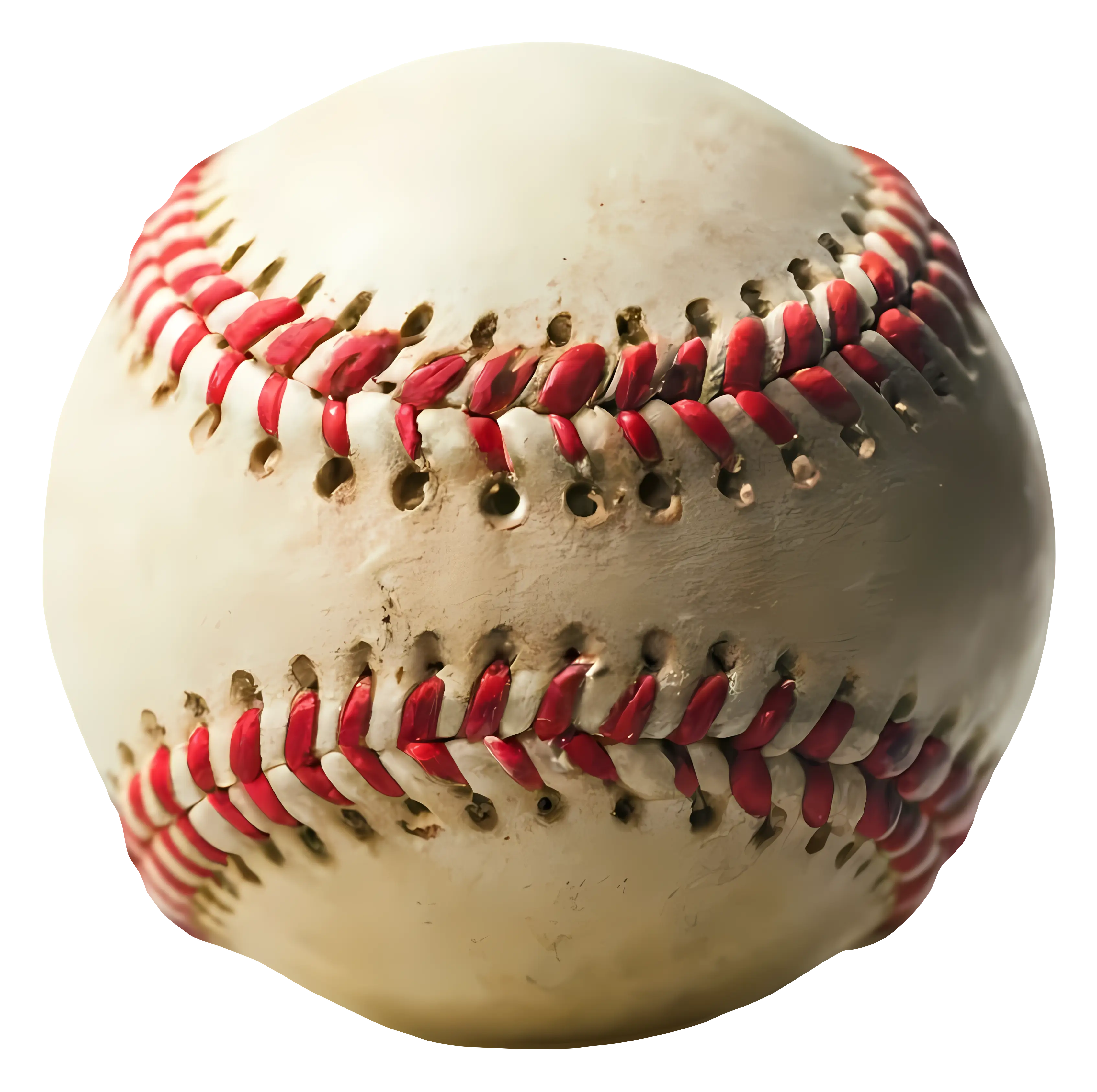 Classic Baseball with Red Stitches Illustration