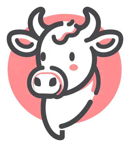 Cute Cartoon Cow Face Illustration