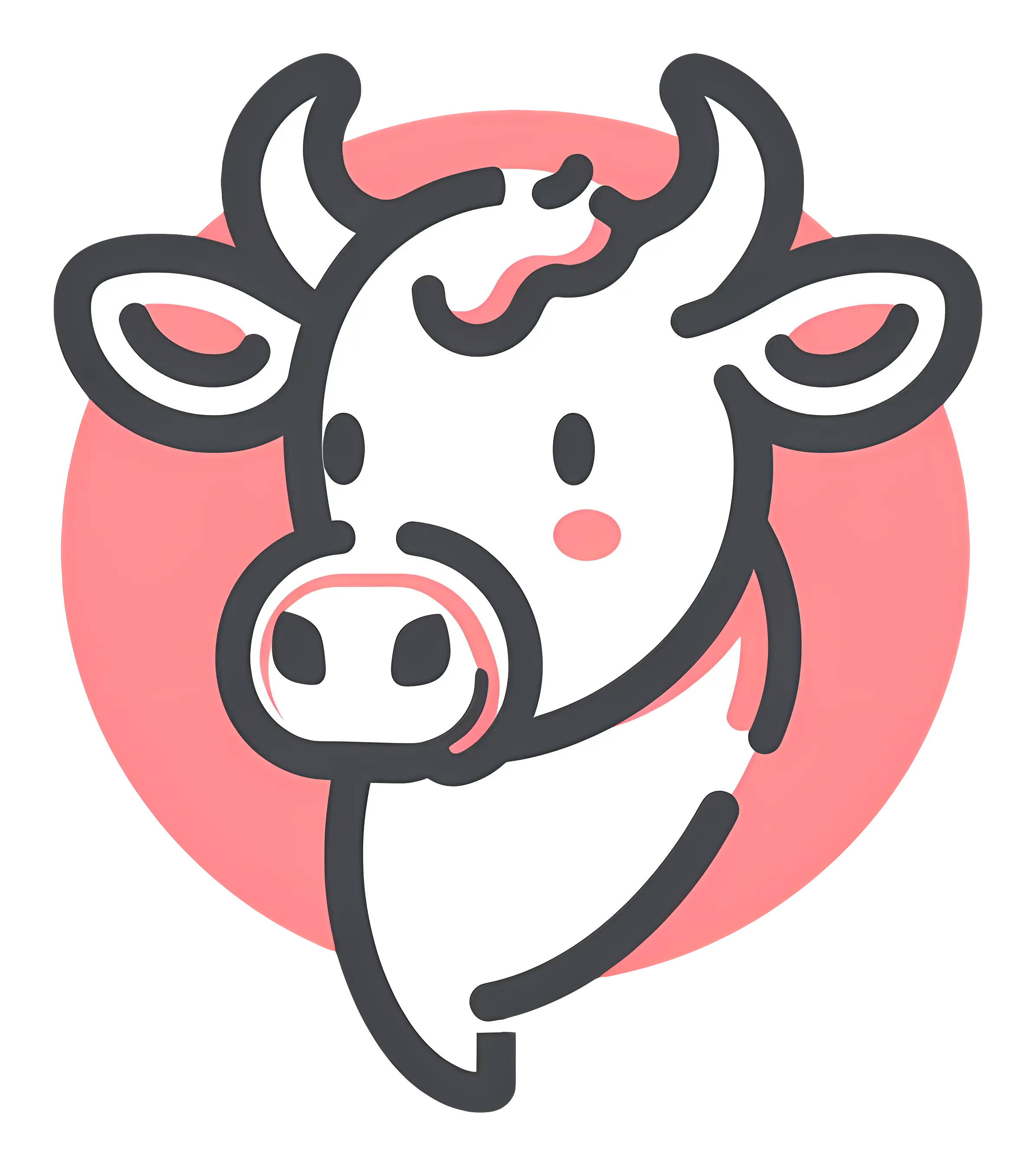 Cute Cartoon Cow Face Illustration