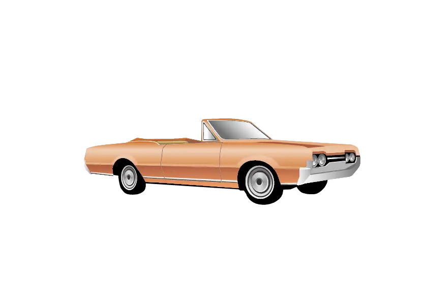 Retro Vintage Convertible Car Illustration