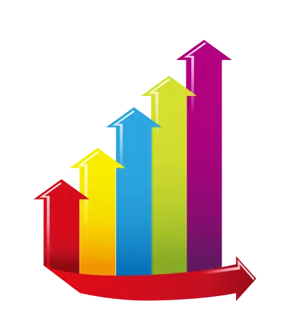 Colorful Upward Arrows Chart