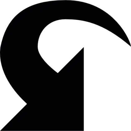 Curved Black Hook Symbol Design