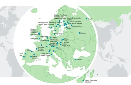 Map of Europe with Cities