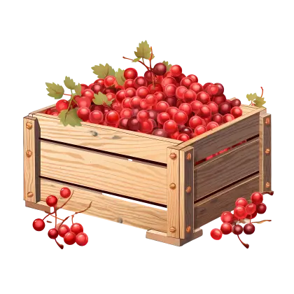 Wooden Crate with Red Berries