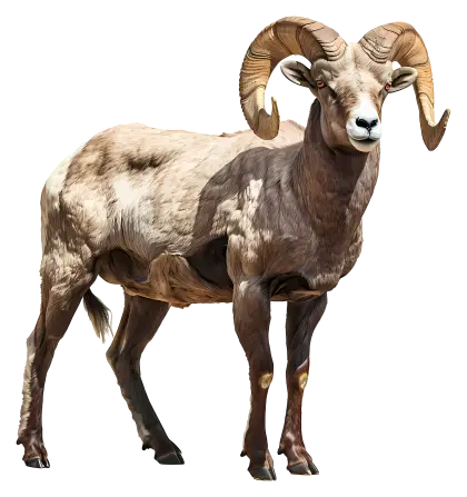 Brown Bighorn Sheep Illustration