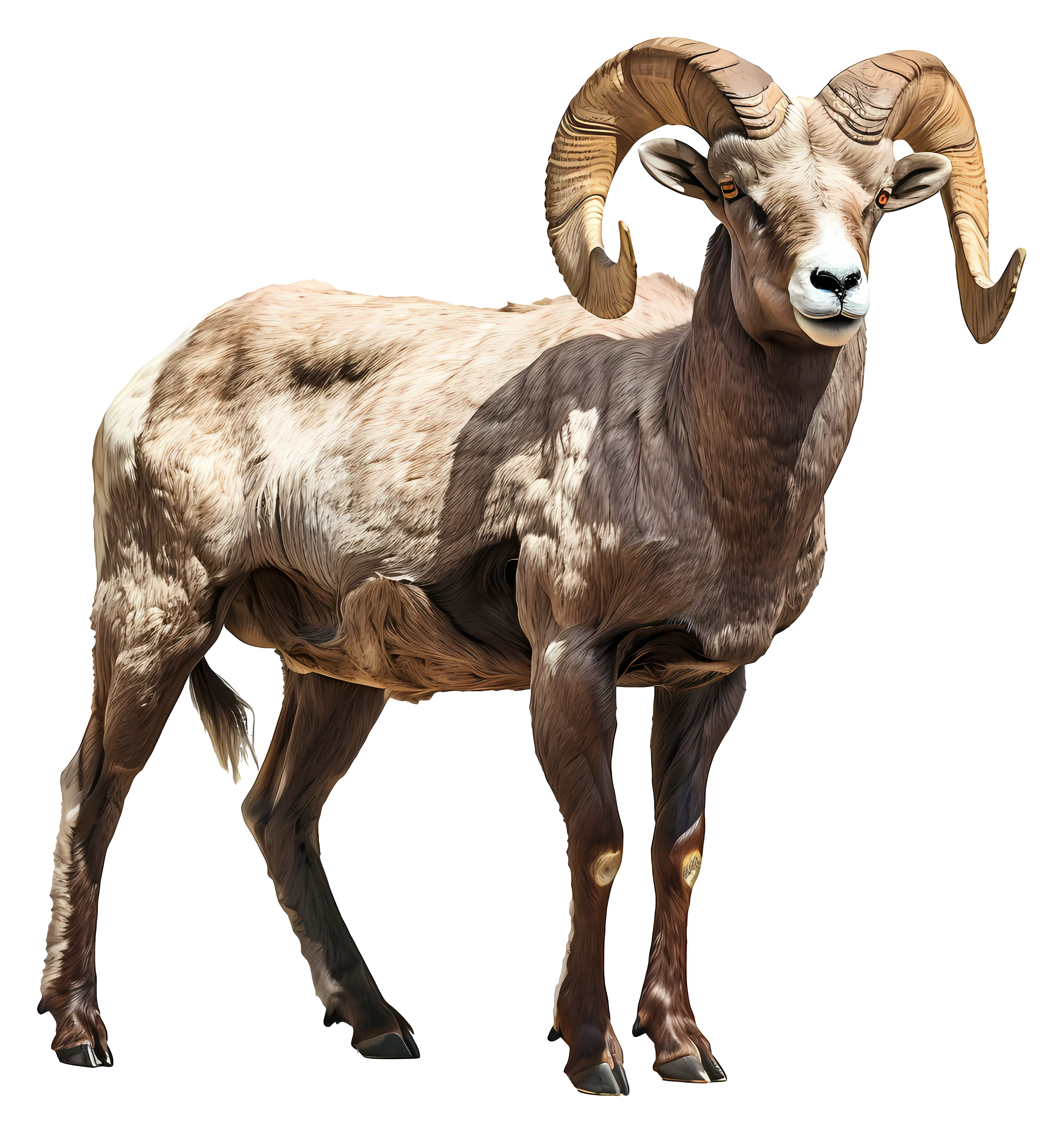 Brown Bighorn Sheep Illustration