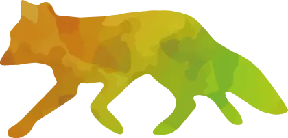 Colorful Fox Silhouette