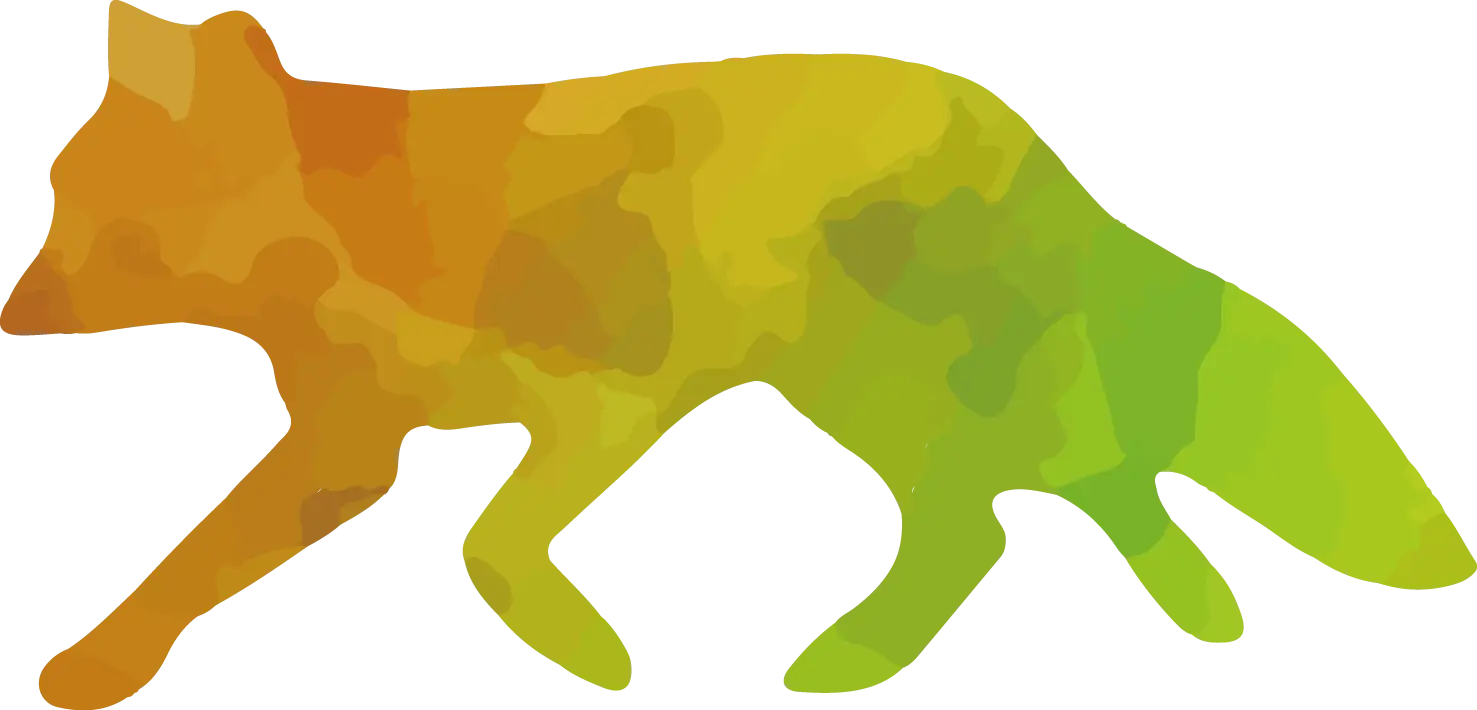 Colorful Fox Silhouette