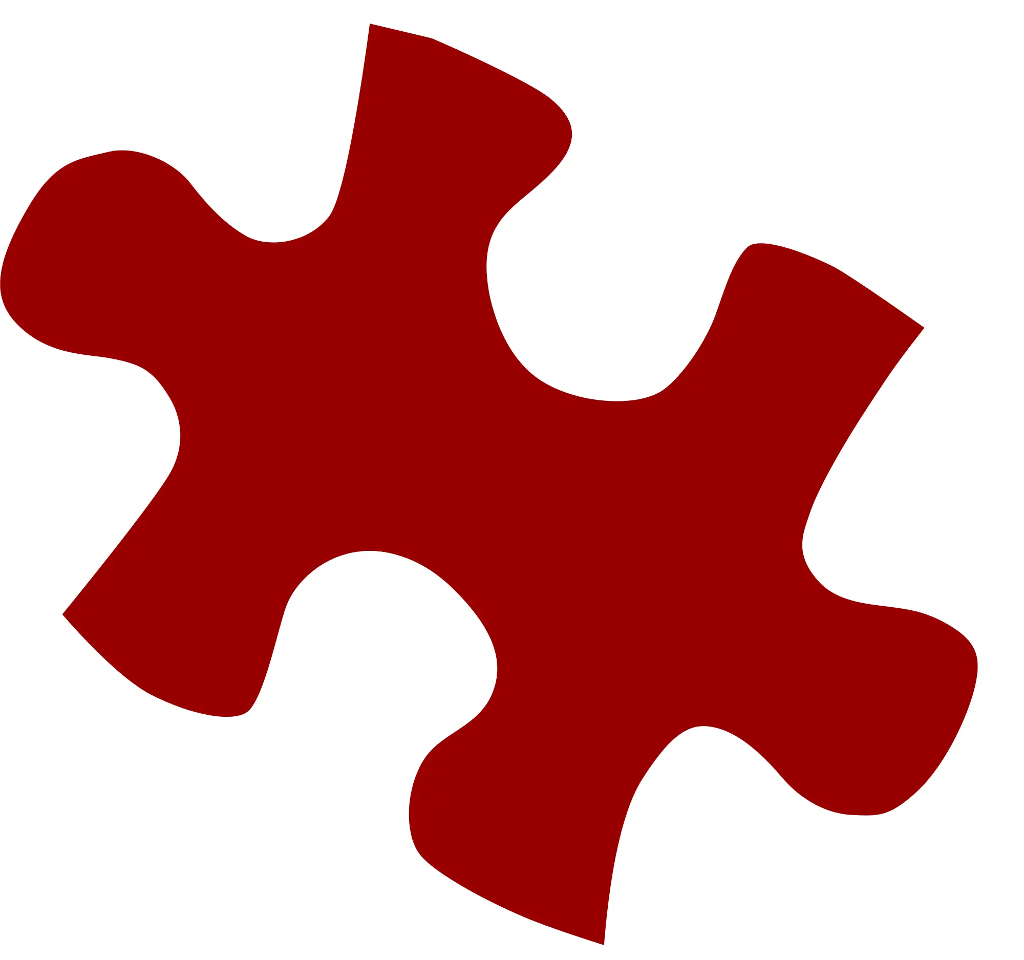 Bright Red Puzzle Piece Icon