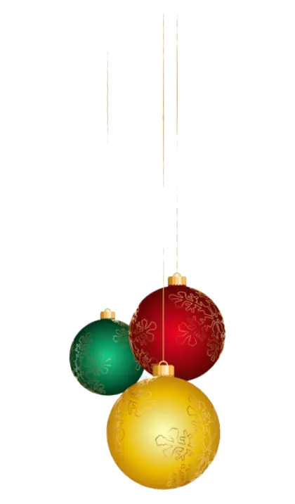 Hanging Christmas Baubles with Decorative Design