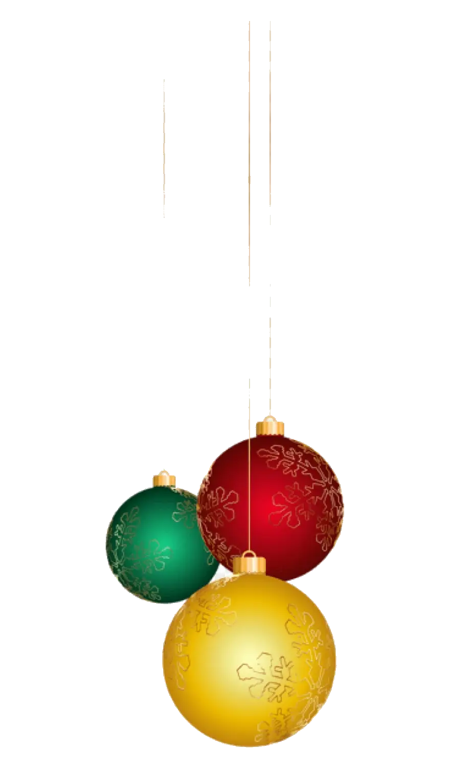 Hanging Christmas Baubles with Decorative Design