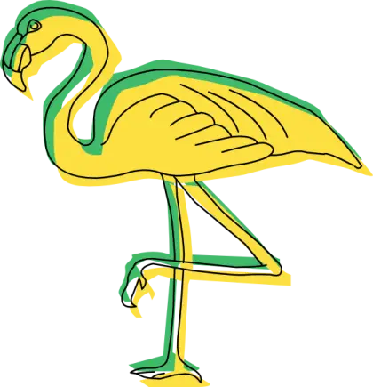 Yellow Flamingo Drawing