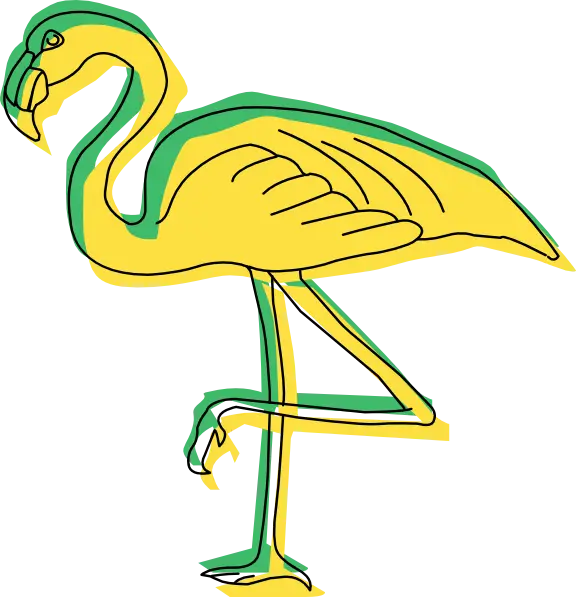 Yellow Flamingo Drawing
