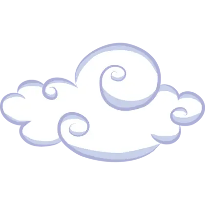 Swirly Cartoon Cloud Illustration