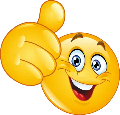 Smiley Emoji with Thumbs Up for Positive Expression
