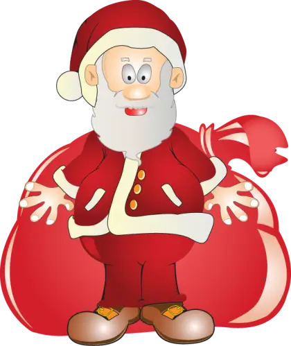 Santa Claus with Red Sack Cartoon Illustration