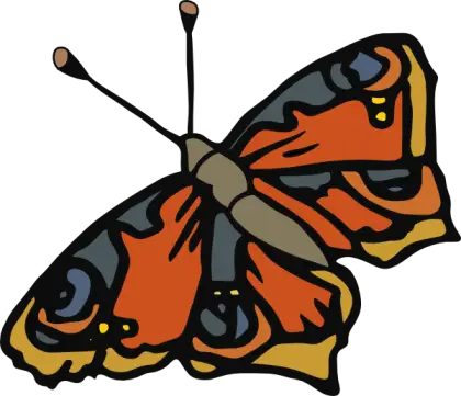 Cartoon Butterfly with Elegant Patterns