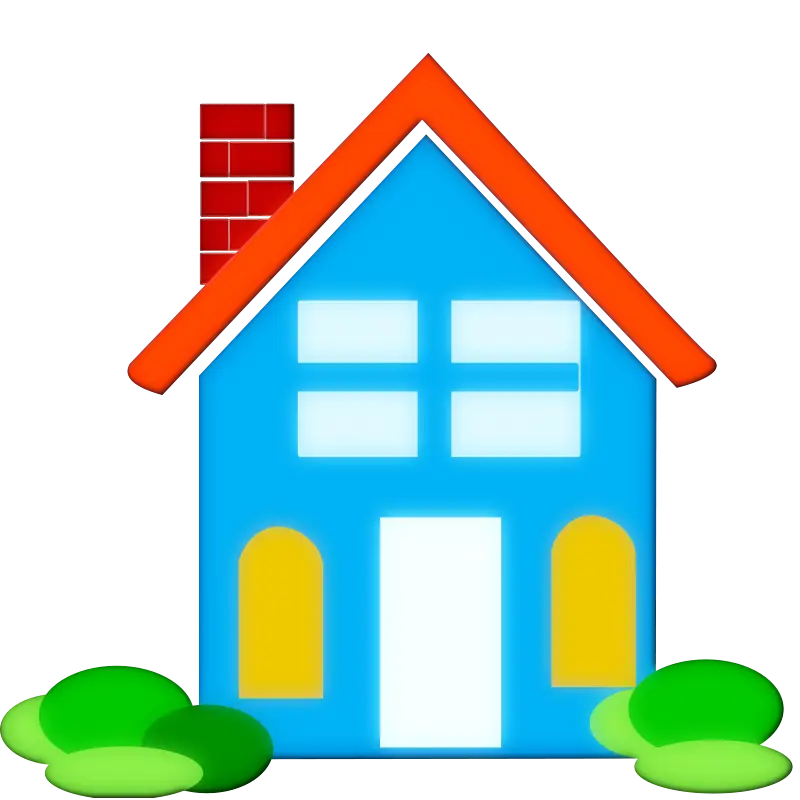 Colorful Cartoon House Drawing