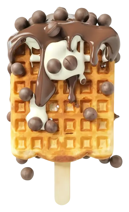 Chocolate Drizzled Waffle on a Stick