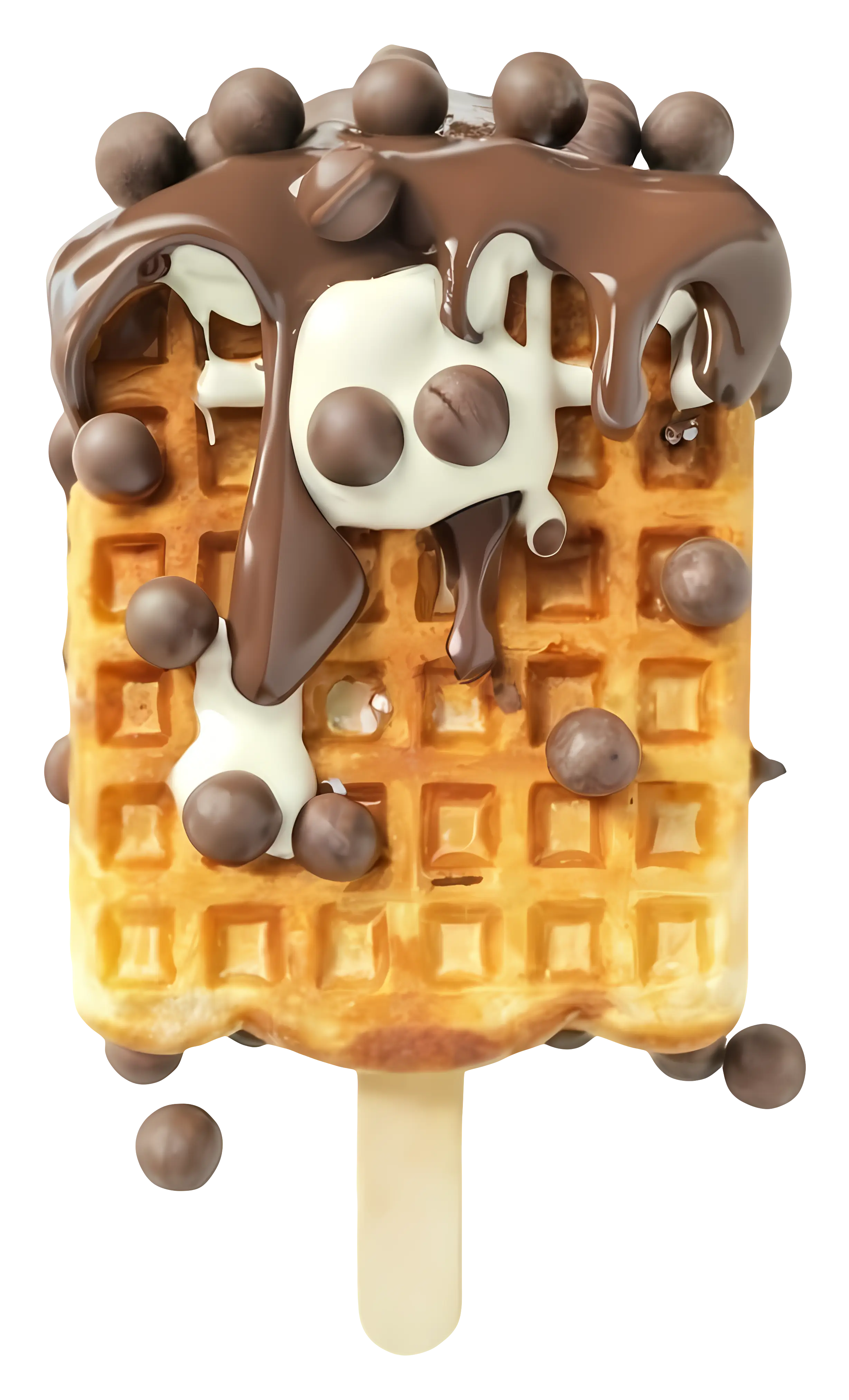 Chocolate Drizzled Waffle on a Stick