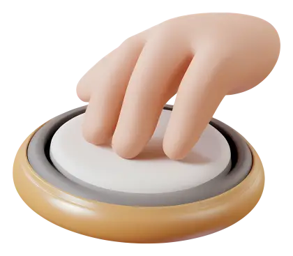 Cartoon Hand Pressing a Button