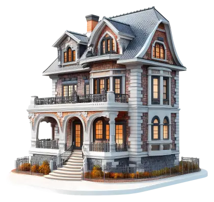 Victorian Style House Illustration