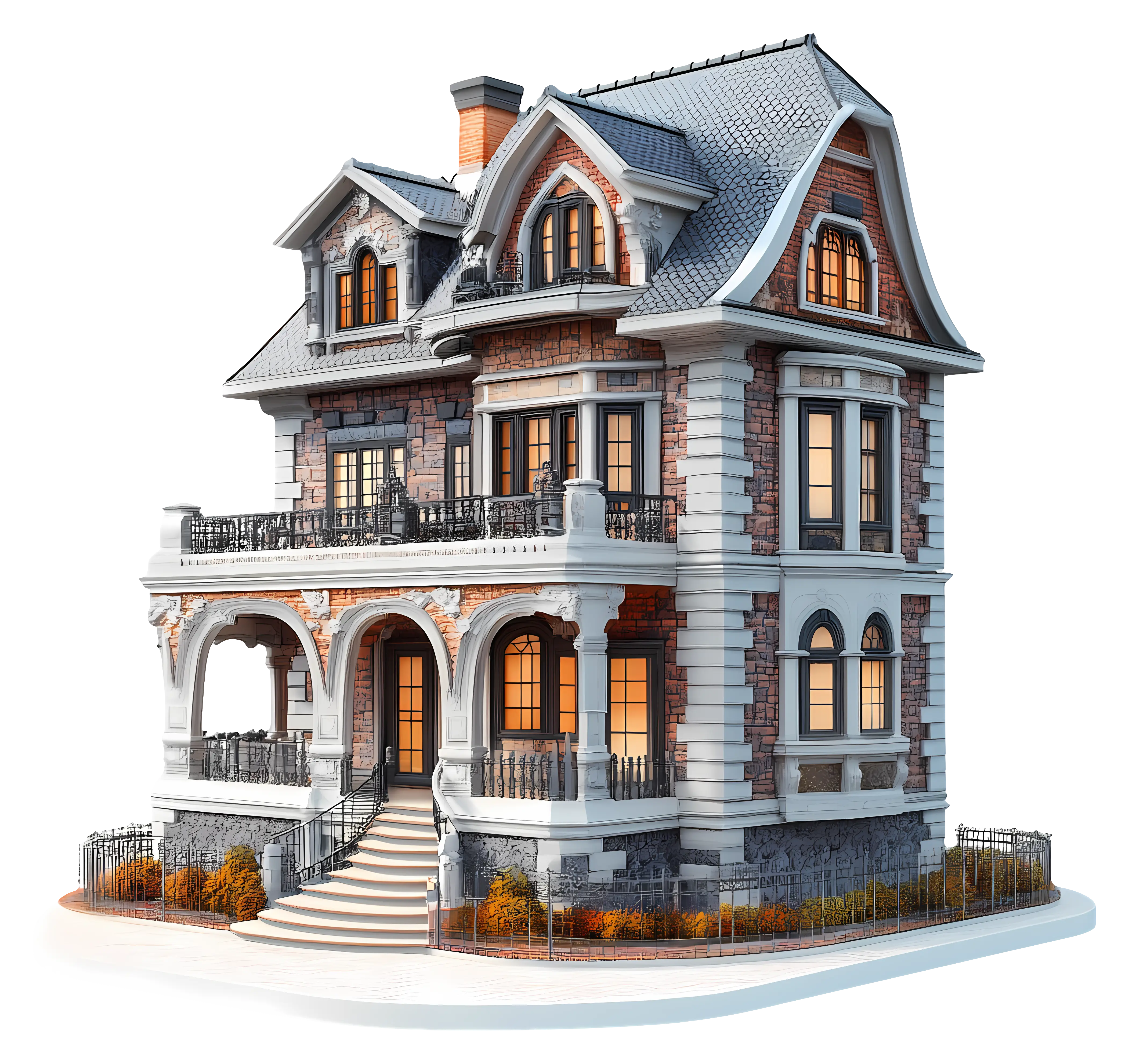 Victorian Style House Illustration